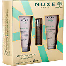 Nuxe Revitalizing Ritua Set: Reve De The Exalting Perfumed Water 30ml/1oz & Rêve De Thé Revitalizing Shower Gel 100ml/3.4oz & Reve De The Exfoliating Granules Revitalizing 150ml/5oz 3pcs