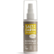 Salt-Of-The-Earth Amber Sandalwood Natural Deodorant - Natural Deodorant Spray With Ambergris And Sandalwood 100ml