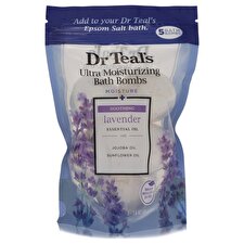 Dr Teal's Ultra Moisturizing Bath Bombs Five (5) Moisture Soothing Bath Bombs with Lavender, Essential Oils, Jojoba Oil, Sunflower Oil (Unisex) 50ml/1.6oz