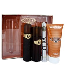 Fragluxe Cuba Gold Gift Set - Eau De Toilette Spray + 1.17 oz Eau De Toilette Spray + After Shave + 6.7 oz Shower Gel
