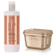 Schwarzkopf Blondme Premium Lightener 9+ & Developer 9%/ 30 Volume Duo Set