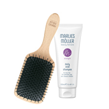 Marlies Moller Set Marlies Moller: Marine Moisture Scalp Brush & Daily Mild Silicone Free Hair Shampoo Deep Cleansing 100ml