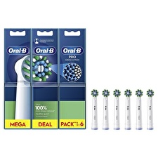 Oral B Cross Action White Eb50 Replacement Brush Heads 6 Pcs