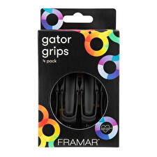 Framar Gator Grip Clips 4pk Black Rubberized