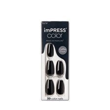 Kiss Self-adhesive Nails Impress Color Mc All Black 30 Pcs