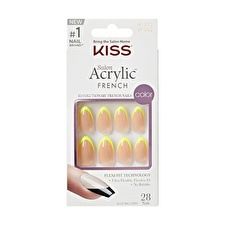 Kiss Adhesive Nails Salon Acrylic French Color - Hype 28 Pcs