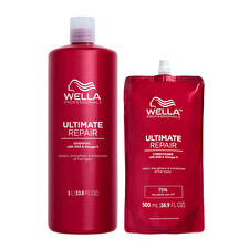 Wella Ultimate Repair Shampoo 1 Litre & Deep Conditioner 500ml Duo