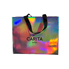 Carita Paris Textile Makeup Bag Silver Size Medium