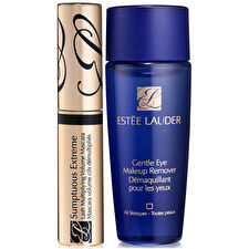 Estee Lauder Extreme Lashes Set Estee Lauder: Gentle Eye Makeup Remover Lotion 30ml & Sumptuous Extreme Waterproof Volumizing Mascara Black 2.8ml