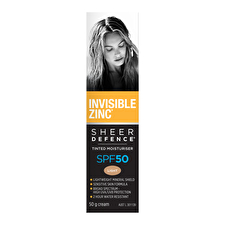 Invisible Zinc Spf 50+ Sheer Defence Tinted Moisturiser Light 50g