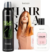 Kemon Hair Style Color Glamoon Set - Sada Pro Barvené Vlasy Se šamponem A Leskem Ve Spreji 500ml