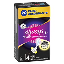 Always Ultra Platinum Secure Night Sanitary Pads 20 Pcs