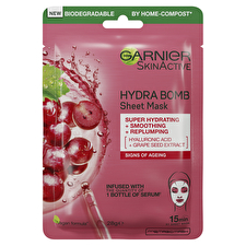 Garnier Hydra Bomb Hyaluronic Acid & Grape Seed Anti Ageing Sheet Mask