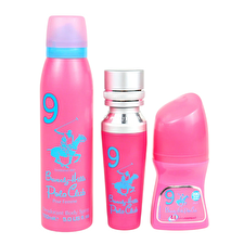 Beverly Hills Polo Club Set Beverly Hills Polo Club: No. 9 Eau De Parfum For Women 50ml & No. 9 Anti-perspirant Deodorant Roll-on For Women 50ml & 1982 - Sport 9 Freshness Body Spray 150ml
