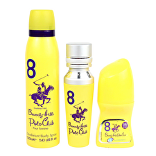 Beverly Hills Polo Club Set Beverly Hills Polo Club: 1982 - Sport 8 Eau De Parfum For Women 50ml & 1982 - Sport 8 Freshness Body Spray 150ml & No.8 Anti-perspirant Deodorant Roll-on For Women 50ml