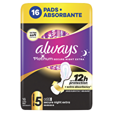 Always Platinum Secure Night Extra Sanitary Napkins 16 Pcs