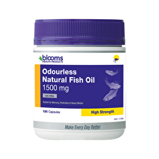 Blooms Odourless Natural Fish Oil 1500mg 180c