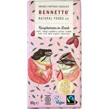Organic Dark Chocolate Raspberries In Dark 12x80g