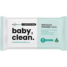 Baby Clean Flushable Plastic Free Wipes 80pk