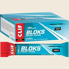 Clif Bloks Energy Chews Tropical Punch (25mg Caffeine) 18x60g