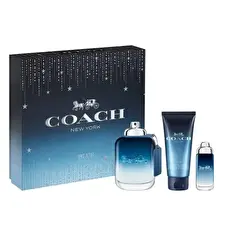 Coach Set Coach: Blue Eau De Toilette For Men 100ml & Blue Eau De Toilette For Men 15ml & Blue Shower Gel Beard & Hair 100ml
