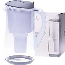 Gentoo Glass Water Filter Jug Grey & White 1500ml