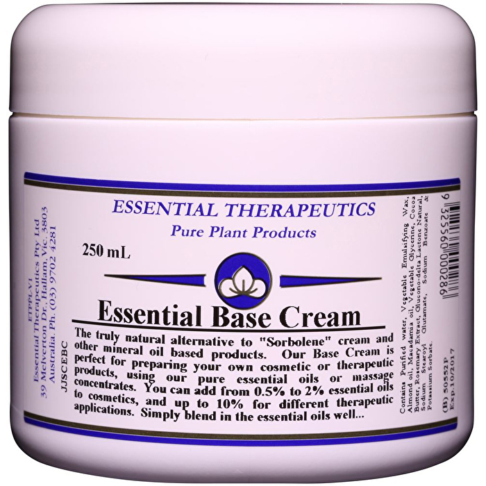 natural base cream for essential oils