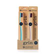 100% Recycled Toothbrush Soft Fuchsia, Lemon x8