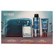 Guess Uomo Acqua Man Set Eau De Toilette 100ml & Sg 100ml & Body Spray 170g & Pouch