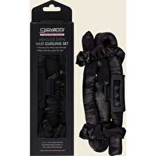 Heatless Satin Hair Curling Set Black