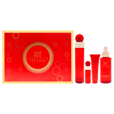 Perry Ellis 360 Red For Women - 4 Pc Gift Set 90ml/3.4oz Eau De Parfum Spray 0.25oz Eau De Parfum Spray (mini) 120ml/4oz Body Mist 90ml/3oz Shower Gel 90ml/3.4oz