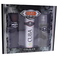 Cuba Black Gift Set 100ml Eau De Toilette After Shave Black 100ml And Deospray Black 200ml 100ml