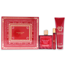 Versace Versace Eros Flame For Men - 3 Pc Gift Set 100ml/3.4oz Eau De Parfum Spray 9ml/0.3oz Eau De Parfum Spray 150ml/5.0oz Perfumed Shower Gel 100ml/3.4oz