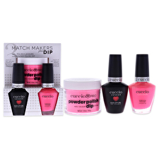 Cuccio Colour Match Makers Plus Dip - Pretty Awesome For Women - 3 Pc 30ml/1.6oz Pro Powder Polish Dip System 0.44oz Veneer Soak Off Gel 0.43oz Colour Nail Polish 30ml/1.6oz