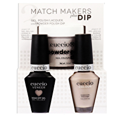 Cuccio Colour Match Makers Plus Dip - Pug-get About It For Women - 3 Pc 30ml/1.6oz Pro Powder Polish Dip System 0.44oz Veneer Soak Off Gel 0.43oz Colour Nail Polish 30ml/1.6oz