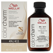 Wella Color Charm Permanent Liquid Hair Color - 411 4n Medium Brown For Unisex 30ml/1.42oz