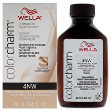 Wella Color Charm Permanent Liquid Hair Color - 4nw Medium Natural Warm Blonde For Unisex 30ml/1.42oz