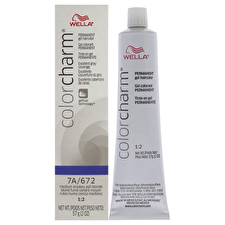 Wella Color Charm Permanent Hair Color Gel - 7a 672 Medium Smokey Ash Blonde For Unisex 60ml/2oz