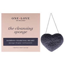 One Love Organics One Love Organics The Cleansing Sponge Bamboo Charcoal Heart For Women 1pc