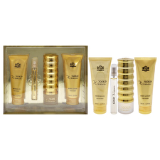 New Brand Gold For Women - 4 Pc Gift Set 90ml/3.3oz Eau De Parfum Spray 0.5oz Eau De Parfum Spray 120ml/4.3oz Shower Gel 120ml/4.3oz Body Lotion 90ml/3.3oz