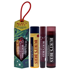 Burts Bees Mistletoe Kiss Gift 2023 - Red For Women - 3 Pc 4.5ml/0.15oz Vanilla Bean Lip Balm 4.5ml/0.15oz Red Dahlia Tinted Lip Balm 2.5ml/0.09oz Fig Lip Shimmer 4.5ml/0.15oz