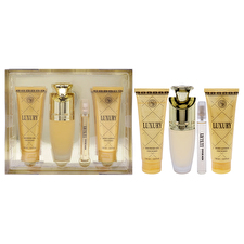 New Brand Luxury For Women - 4 Pc Gift Set 90ml/3.3oz Eau De Parfum Spray 120ml/4.4oz Shower Gel 120ml/4.4oz Body Lotion 0.5oz Eau De Parfum Spray 90ml/3.3oz