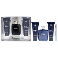 New Brand Unic For Men - 4 Pc Gift Set 90ml/3.3oz Eau De Toilette Spray 0.5oz Eau De Toilette Spray 120ml/4.3oz Shower Gel 120ml/4.3oz After Shave 90ml/3.3oz