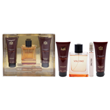 New Brand Prestige Volcano For Men - 4 Pc Gift Set 90ml/3.3oz Eau De Toilette Spray 0.5oz Eau De Toilette Spray 120ml/4.3oz Shower Gel 120ml/4.3oz After Shave 90ml/3.3oz