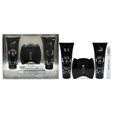 New Brand Prestige Extasia Black For Men - 4 Pc Gift Set 90ml/3.3oz Eau De Toilette Spray 0.5oz Eau De Toilette Spray 120ml/4.3oz Shower Gel 120ml/4.3oz After Shave 90ml/3.3oz