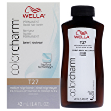 Wella Color Charm Permanent Liquid Toner - T27 Medium Beige Blonde For Women 30ml/1.4oz