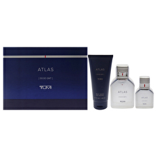 Tumi Atlas For Men - 3 Pc Gift Set 90ml/3.4oz Eau De Parfum Spray 30ml/1oz Eau De Parfum Spray 180ml/6.7oz Body Wash 90ml/3.4oz