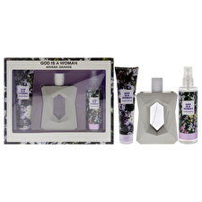 Ariana Grande God Is A Woman For Women - 3 Pc Gift Set 90ml/3.4oz Eau De Parfum Spray 120ml/4oz Body Mist 90ml/3.4oz Body Souffle 90ml/3.4oz
