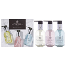 Molton Brown Floral And Aromatic Hand Care Collection Set For Unisex - 3 Pc 90ml/3.3oz Orange And Bergamot Hand Wash 90ml/3.3oz Delicious Rhubare And Rose Hand Wash 90ml/3.3oz Coastal Cypress And Sea Fennel Hand Wash 90ml/3.3oz