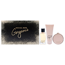 Michael Kors Gorgeous For Women - 3 Pc Gift Set 90ml/3.4oz Eau De Parfum Spray 90ml/3.4oz Body Lotion Round Purse 90ml/3.4oz